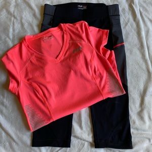 Fila workout capri and top
